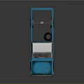 Blue and White Pickup Truck Model with Detailed Exterior and Shiny Finish