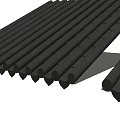 High Quality Black Long Strip Roofing Tiles For Building Construction 3d model