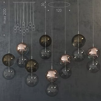 Modern chandelier Cattleya Cattelanitalia Apollo 3d model
