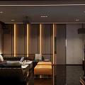 Modern Elegant KTV Interior With Comfortable Sofa TV And Ambient Lighting
