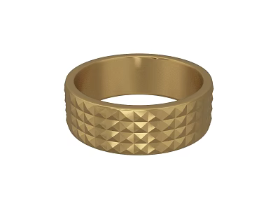 Gold Ring With Geometric Pyramid Texture For Elegant Jewelry Collection 3d model