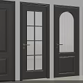 Modern Hinged Doors with Various Styles Glass Panels and Dark Finish for Interior Design
