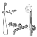 Modern Chrome Bathroom Faucet Fixtures With Showerhead And Sleek Contemporary Design