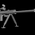 Tactical Sniper Rifle Weapon With Telescopic Scope Bipod Stand And Long Barrel Design