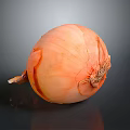 Fresh Peeled Onion Displayed On Dark Background With Shiny Reflection