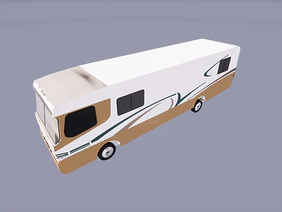 Modern White and Brown Recreational Vehicle With Streamlined Exterior And Windows 3d model