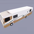 Modern White and Brown Recreational Vehicle With Streamlined Exterior And Windows