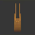 Orange Woven Handbag With Round Shape And Comfortable Handle For Daily Use