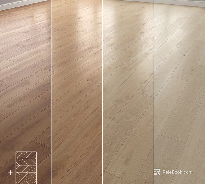 Variety Of Wooden Flooring With Different Tones 3d model 