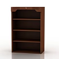 Brown Wooden Cabinet With Open Shelves For Home Storage Solution 3d model
