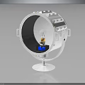 Modern Transparent Acrylic Round Furniture Piece With Stand Base And Circular Design