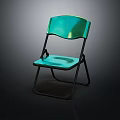 Teal Folding Leisure Chair With Black Frame Modern Minimalist Design Shiny Surface For Comfort
