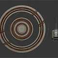 Industrial Circular Platform With Concentric Ring Design And Metallic Mechanical Device