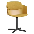 Modern Gray Fabric Upholstered Swivel Desk Chair With Minimalist Matching Table For Cozy Home Office