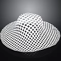 White Woven Straw Hat With Grid Pattern And Wide Brim For Daily Use