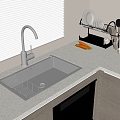 Sink sink bowl rack faucet 3d model