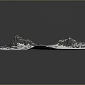 Snow Covered Mountainous Rocky Terrain Model With Square Shape And Detailed Features