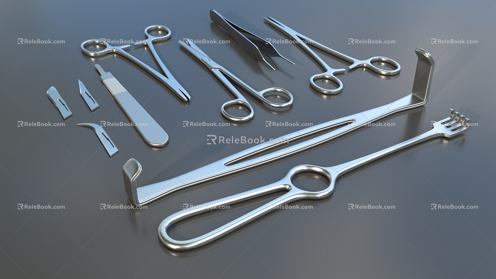 Surgical Instruments Medical Instruments Surgical Tools Scalpel Forceps Clip Forceps Surgical Tools Super Realistic High Precision Video Grade model