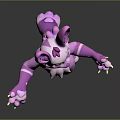 Pink Creature Character with Rabbit Ears Green Eyes Spotted Design and Green Claws