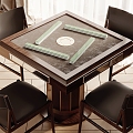 Mahjong table and chair combination 3d model