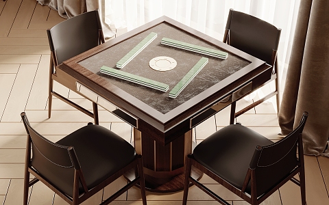 Mahjong table and chair combination 3d model