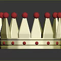 Exquisite Golden Crown Fashion Accessory Design With Shiny Red Gemstones And Decorative Details