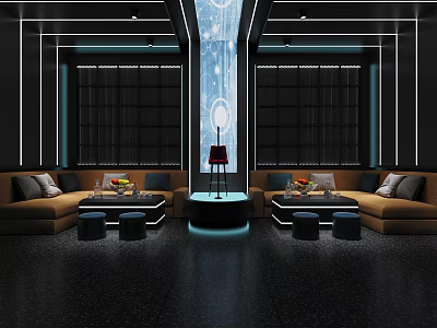 Light Luxury Bar Room 3d model