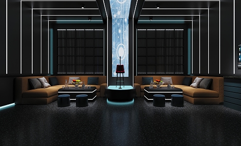 Light Luxury Bar Room 3d model