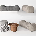 Modern Sofa Stool Bed End Stool Low Stool Shoe Stool Fabric Sofa Lazy Sofa Casual Stool 3d model