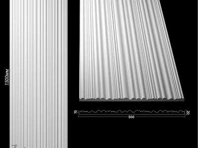 Stylish White Textured Wall Panel Design For Modern Interior Decorative Surface 3d model
