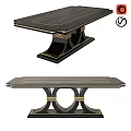 Modern Luxury Black Table With Gold Accents And Unique Leg Design