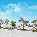 Modern Tree Courtyard Landscape Tree Combination 3d model