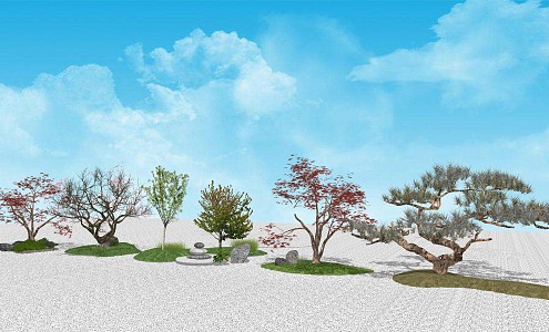 Modern Tree Courtyard Landscape Tree Combination 3d model