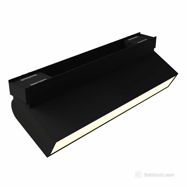 Sleek Modern Black Downlight Spotlight With Elongated LED Ceiling Lighting Design 3d model 