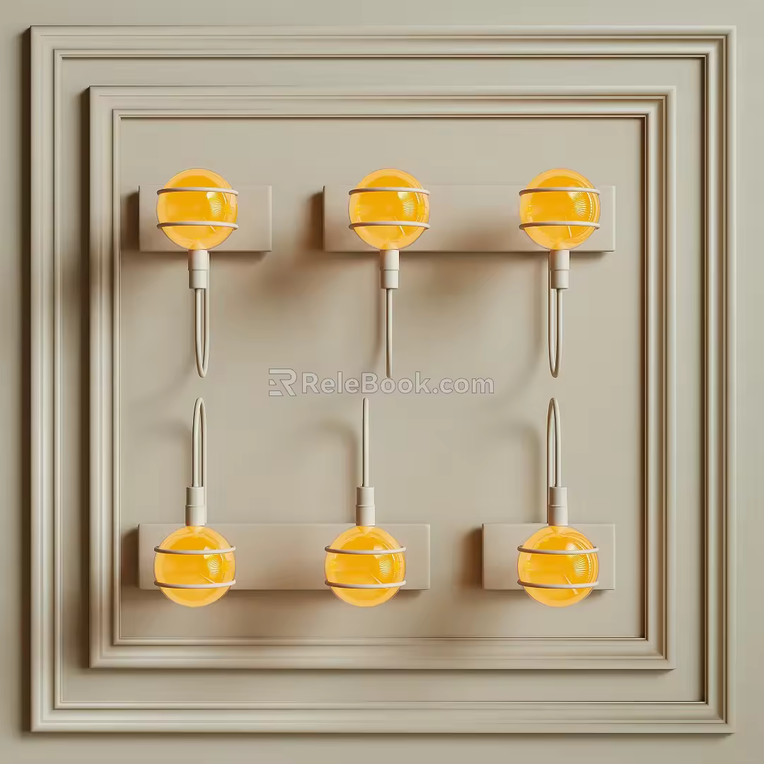 Quiet wall lamp gypsum lamp 3d model
