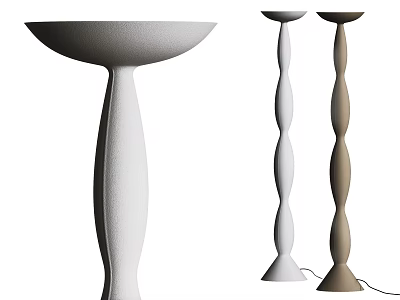 Modern Floor Lamps Featuring Twisted Design In White And Brown Colors For Living Room 3d model