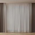 Modern Layered Curtains With Sheer White And Dark Brown Panels For Home Interior