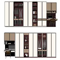 Modern Wardrobe Interior Design With Multiple Storage Compartments Hanging Rods And Drawers 3d model