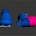 Adidas Blue And Pink Sports Shoes With Slip On Design And Reflective Finish