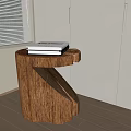 Unique Design Wooden Stool With Books On Top In Indoor Corner With Natural Light