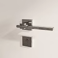Sleek Modern Metallic Door Handle With Contemporary Wall Mounted Lock Design
