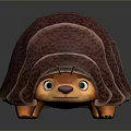 Cute Cartoon Armadillo Character With Textured Shell Orange Face And Claws