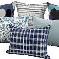 Stylish Decorative Throw Pillows With Polka Dots Striped Plaid And Blue Tones For Home Decor
