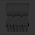 Black Construction Machinery Bucket with Serrated Edge and Connecting Brackets