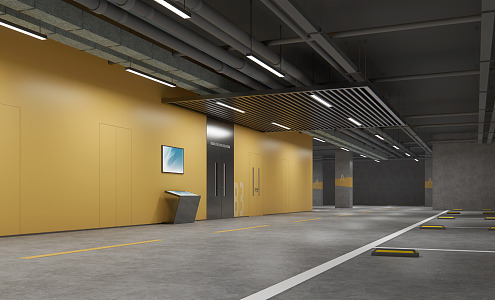 Modern Parking Lobby 3d model