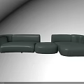 Modern Green Curved Sectional Sofa Featuring Modular Design And Comfortable Upholstery 3d model