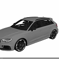Audi Avant Car in Silver Gray with Sporty Design and Black Wheels