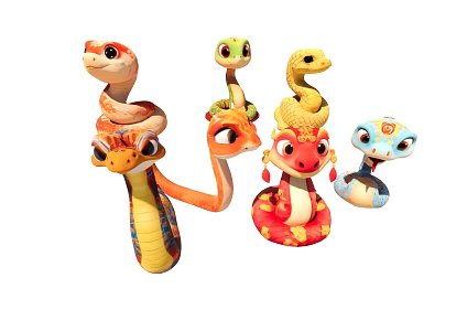 Snake cartoon zodiac 3d model