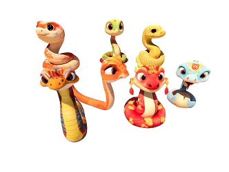 Snake cartoon zodiac 3d model