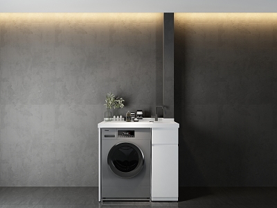 Modern Washing Machine Cabinet Laundry Cabinet Washing Machine Balcony Wash Cabinet 3d model